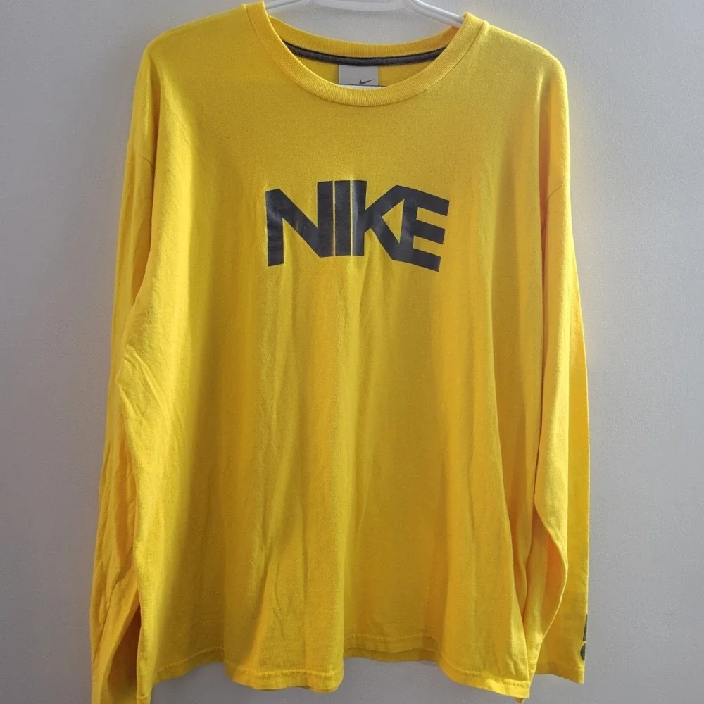 Vintage Y2K Nike Long Sleeve Shirt Men's‎ Size XL Yellow